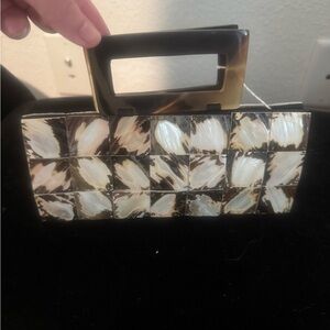 Elegant Mosaic Clutch Bag Vintage Shell